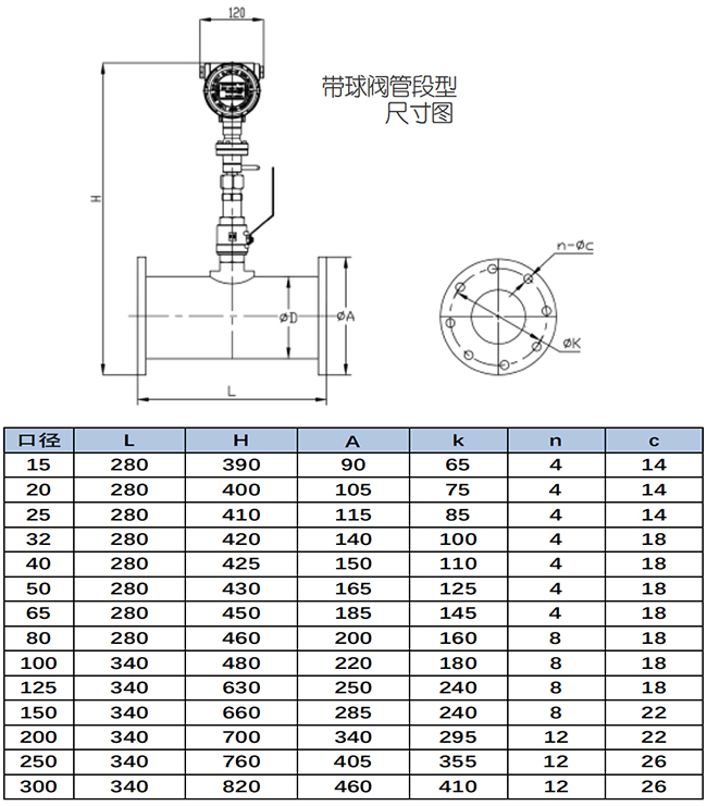 防爆熱式氣體質(zhì)量流量計尺寸圖二